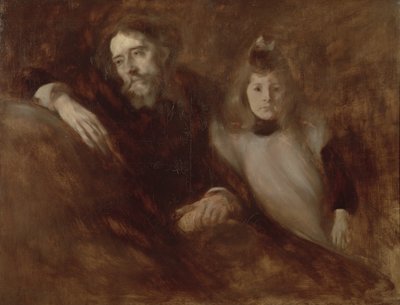 Portrait of Alphonse Daudet and His Daughter Edmee by Eugène Carrière